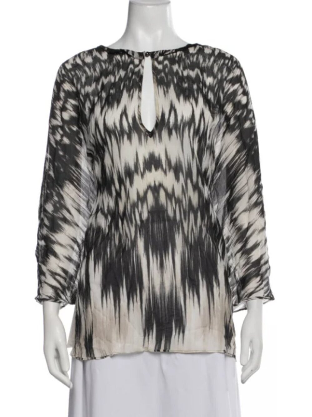 Roberto Cavalli Silk Graphic Print Top